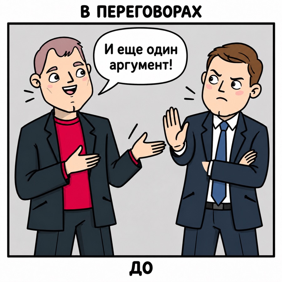 В переговорах, до: стандартный диалог